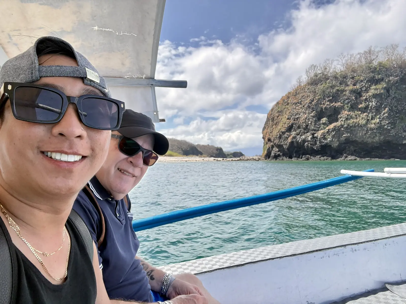 Arcee and Kulander enjoying a boat trip in the Philippines
