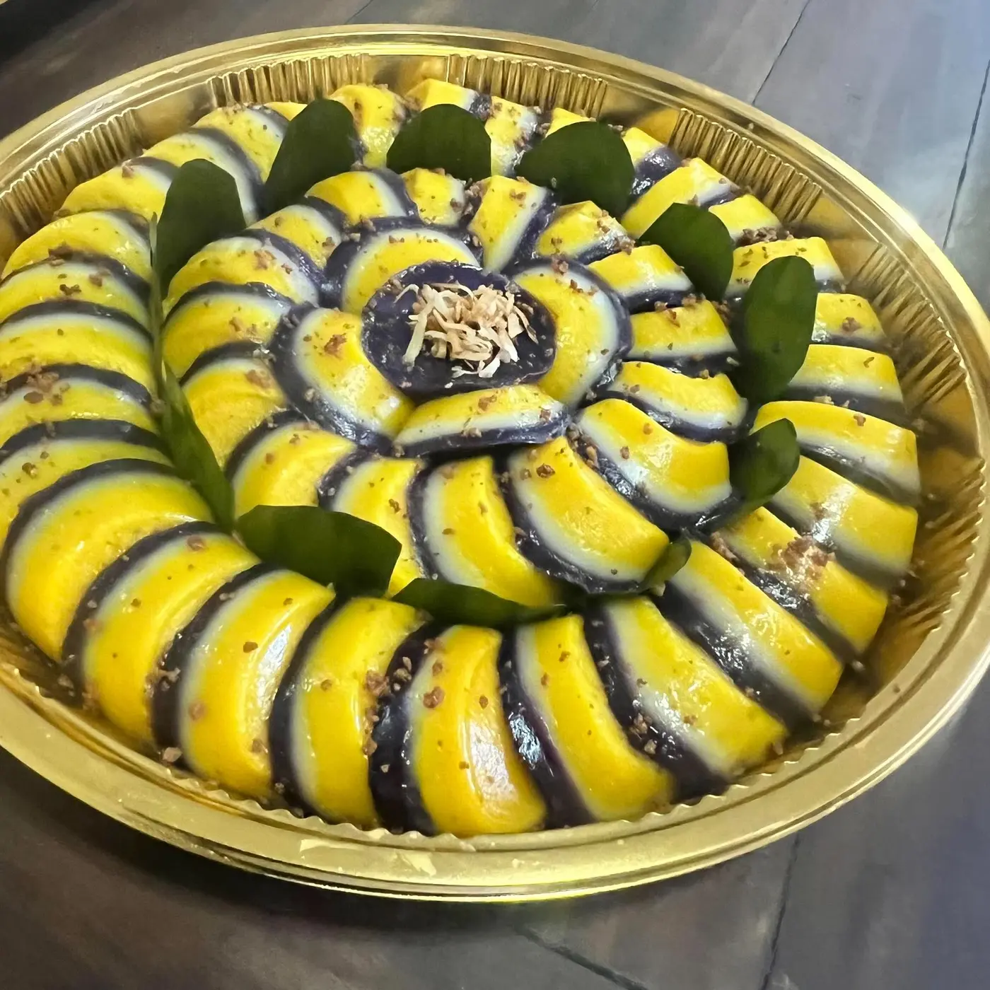 Layered Filipino rice cakes
